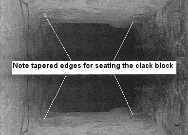 Here is where the clack valve block seated.